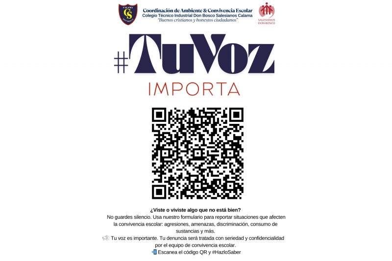 Colegio Don Bosco Calama lanza campaña “Tu Voz” para fortalecer la sana convivencia escolar